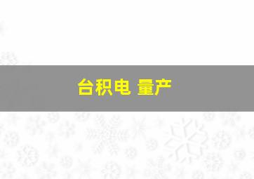 台积电 量产